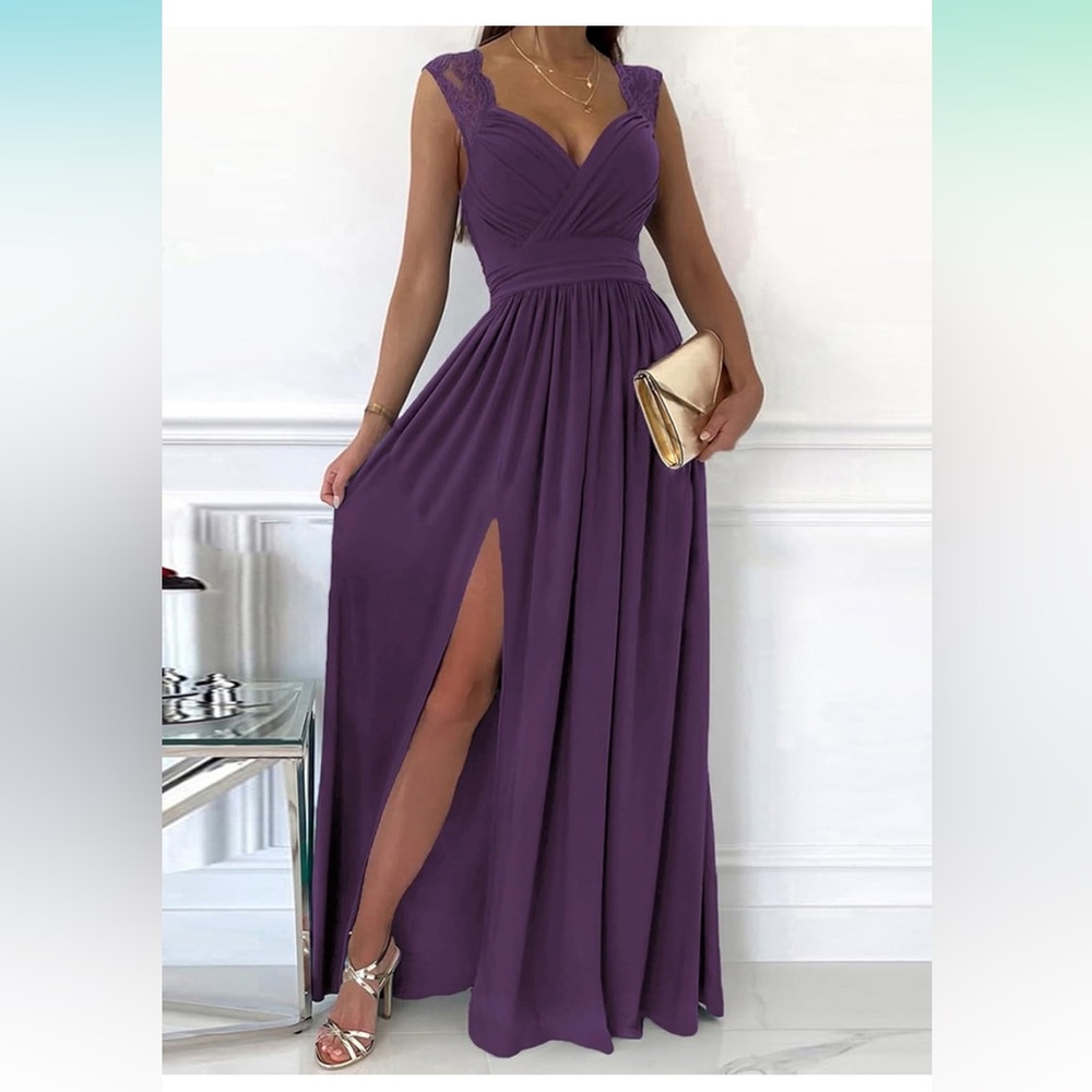 Dokotoo Womens 2025 Formal Dresses Wrap V-Neck Ruched